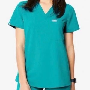 Figs Teal Catarina One-Pocket Scrub Top, Size S